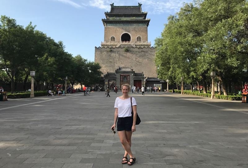 Heather at the Bell Tower, Beijing