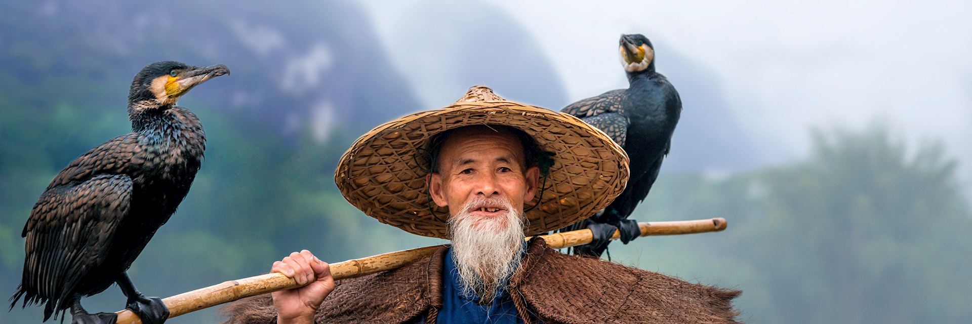 Fisherman with cormorants on the Li River