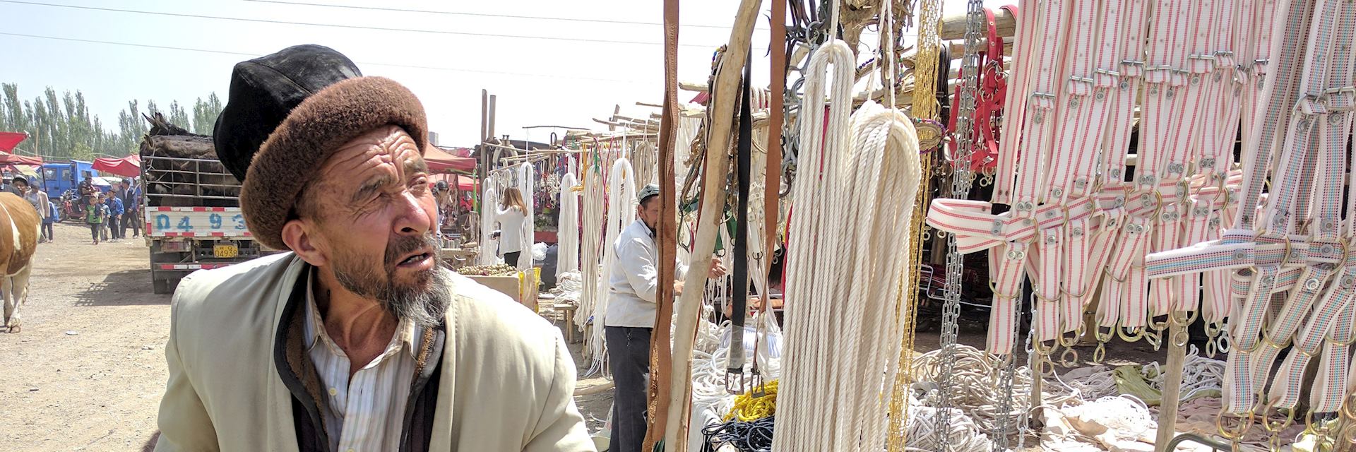 Man at Kashgar Sunday market