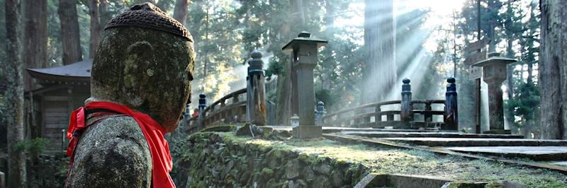 Okunoin Cemetery on Mount Koya is the largest in Japan