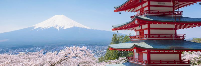 Chureito Pagoda with Mount Fuji in the background