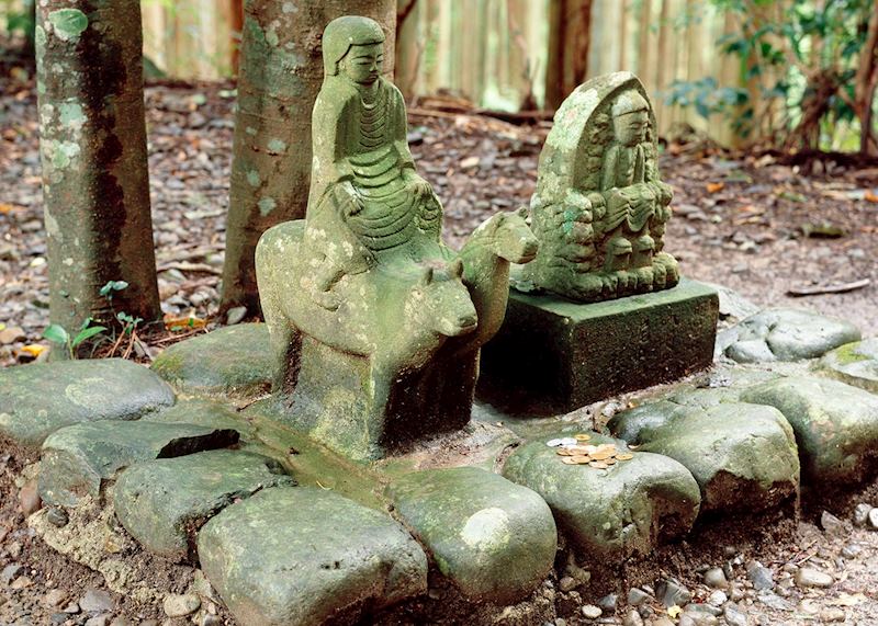 Carved statues, Kumano Kodo trail