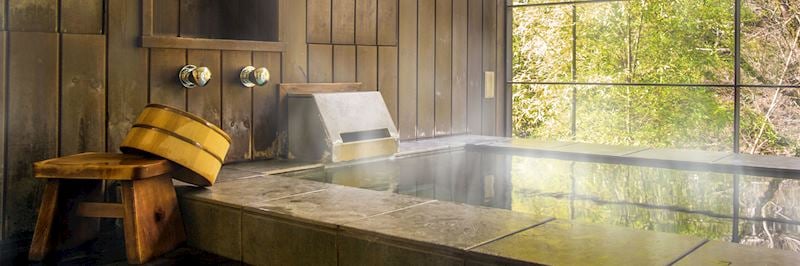 Hot spring bath (onsen) in a ryokan