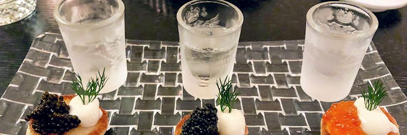 Vodka and caviar tasting