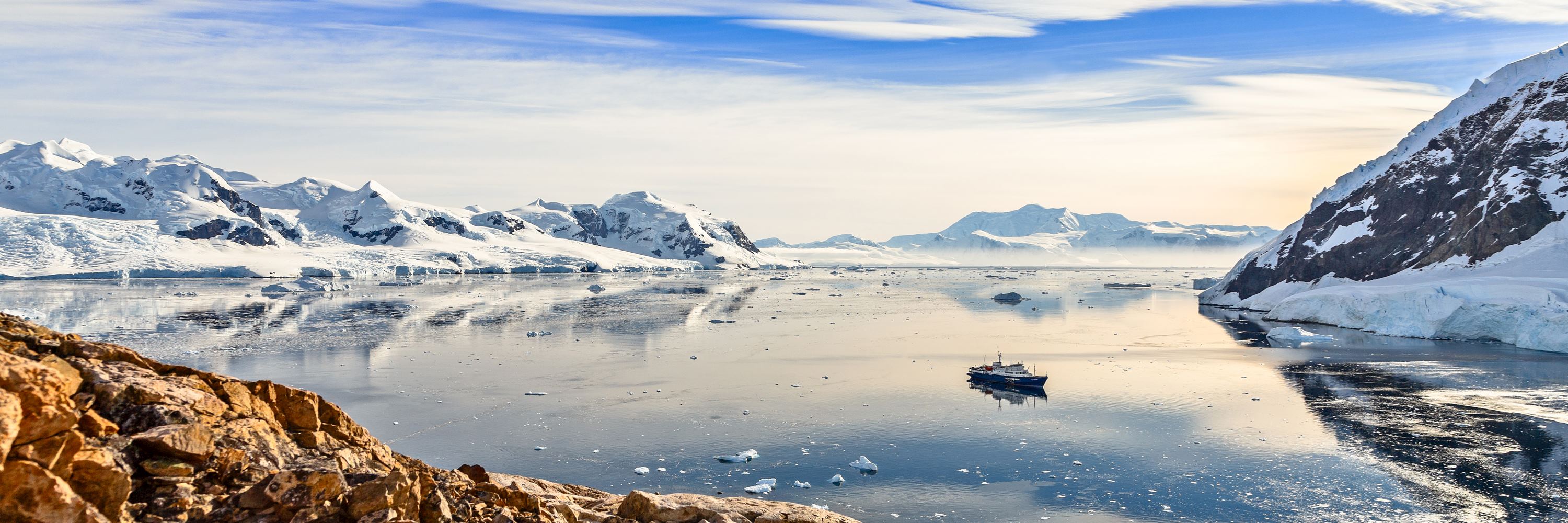Cruise boat in Antarctica