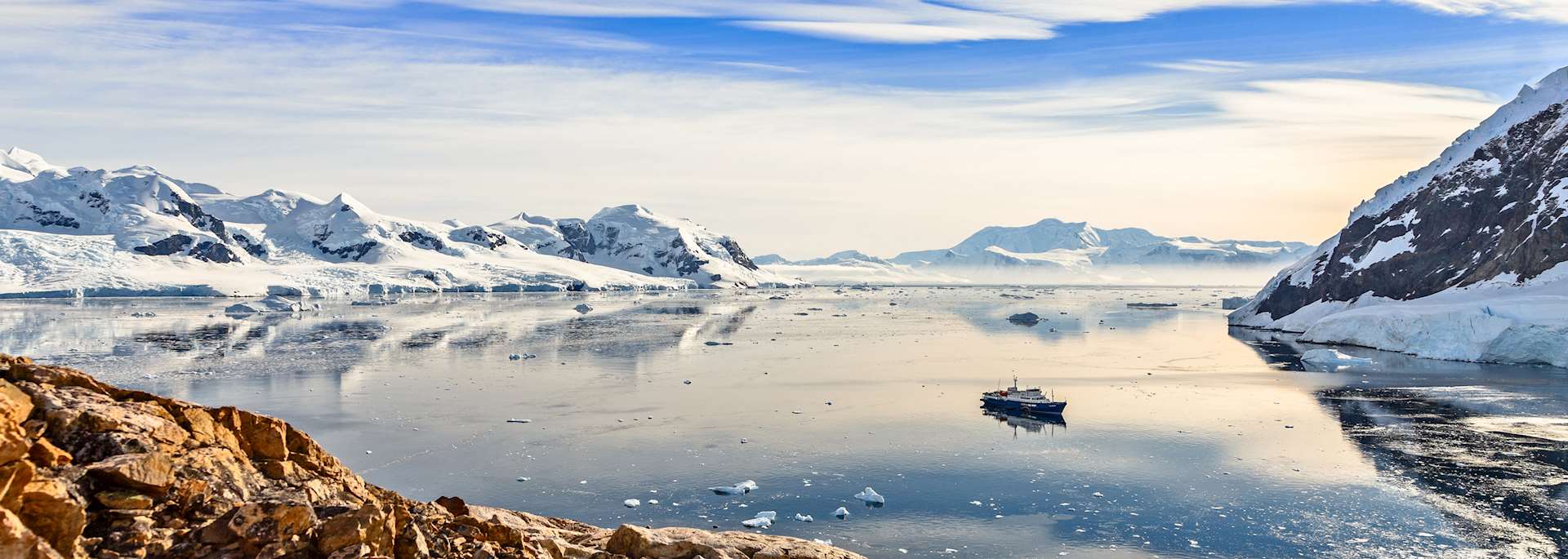 Cruise boat in Antarctica