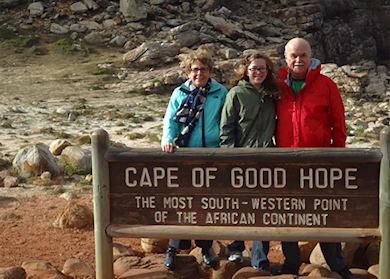Pam at the Cape of Good Hope