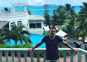 Gary Weller in the Seychelles on honeymoon