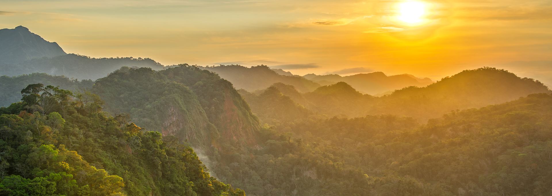 Sunset over a Bolivian rainforest