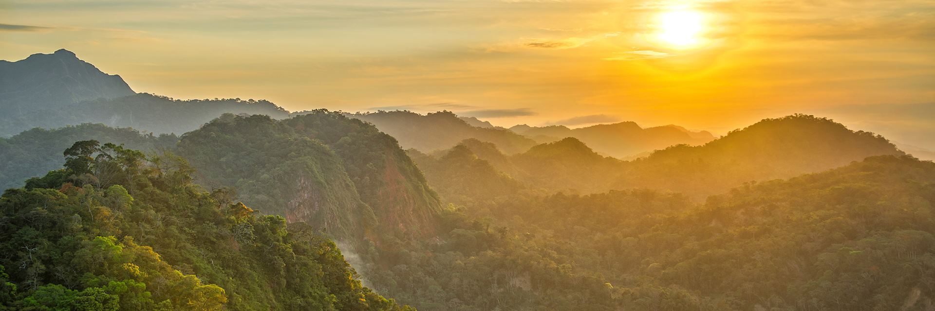 Sunset over a Bolivian rainforest