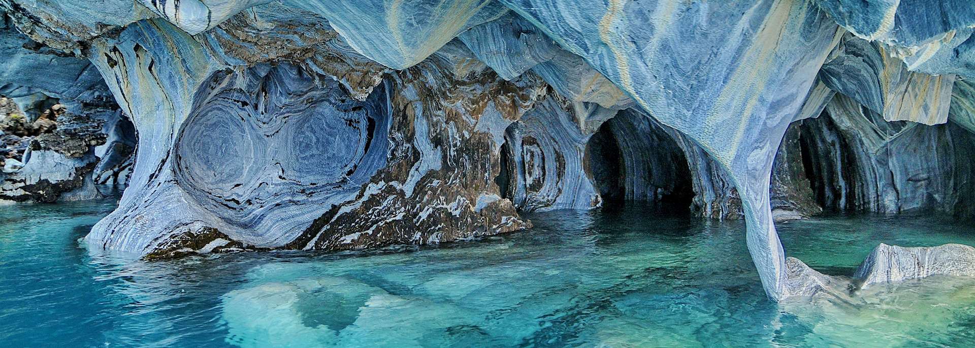 Marble caves on General Carrera Lake, Patagonia