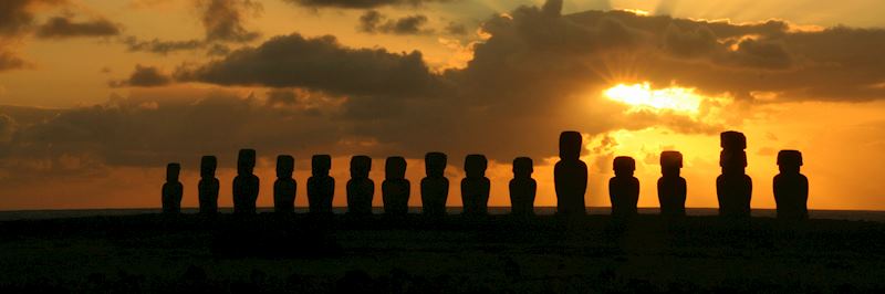 Ahu Tongariki as the sun rises