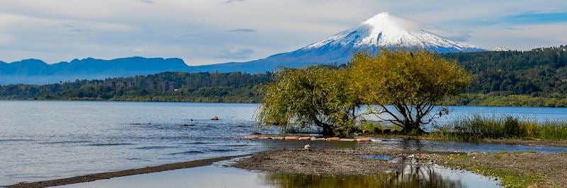 A distant view of the volcano Villarrica