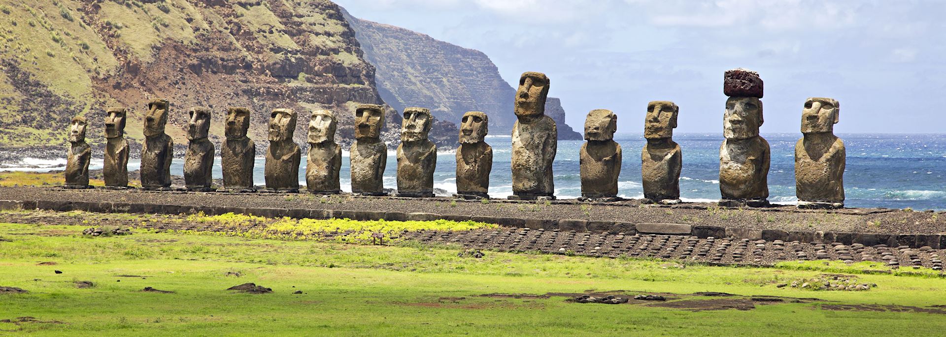 Polynesian Moai statues on Easter Island