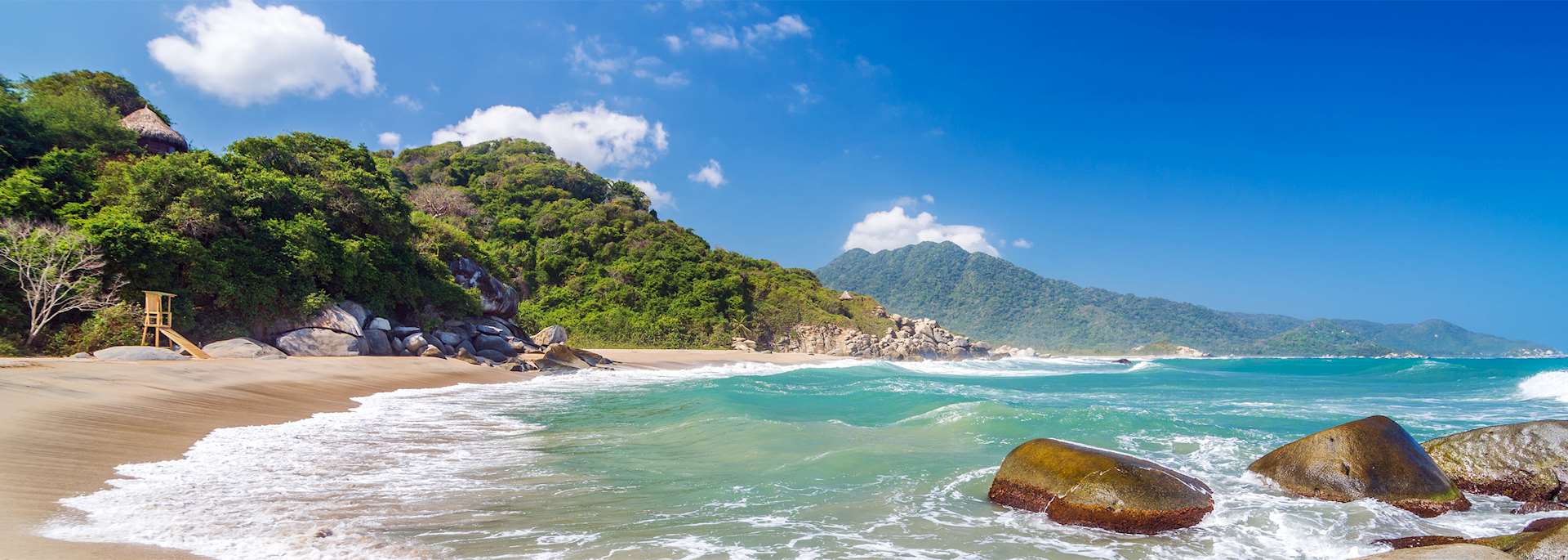 Deserted beach in Tayrona National Park