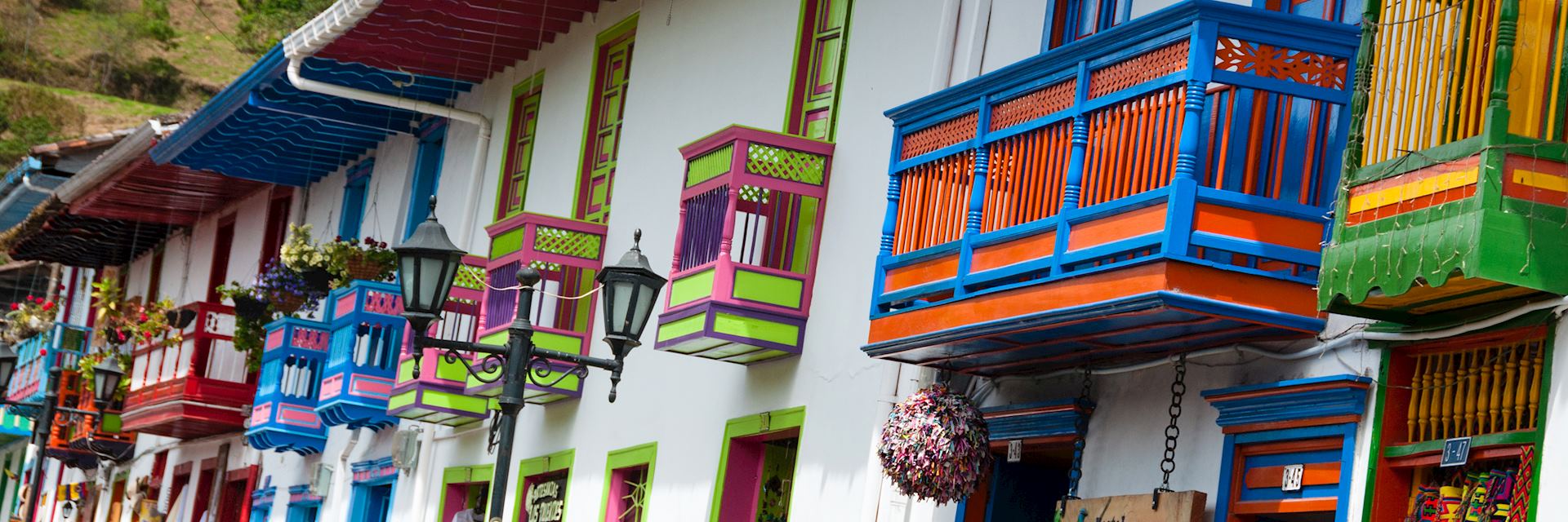 Colourful houses in Salento, near Bogotá