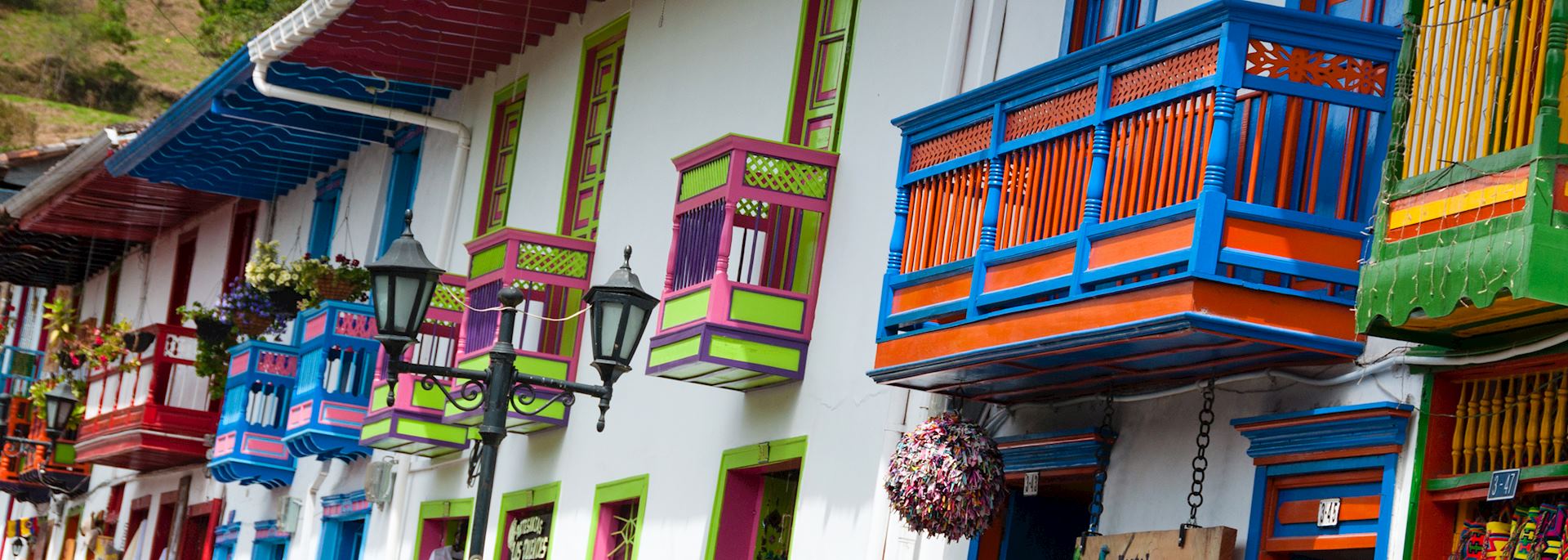 Colourful houses in Salento, near Bogotá