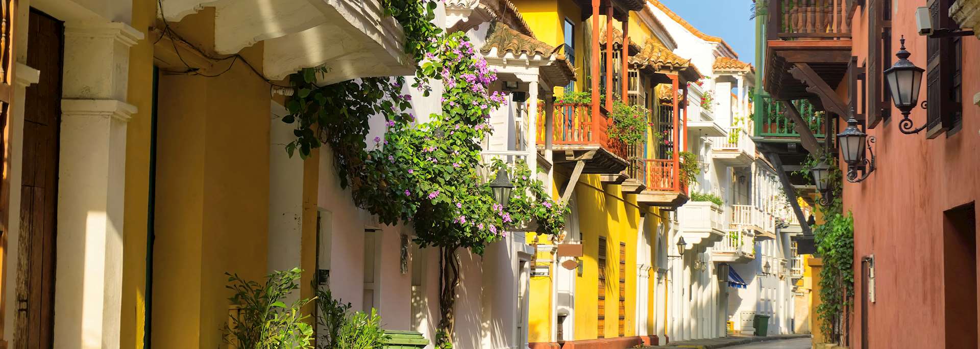 Colonial street in Cartagena