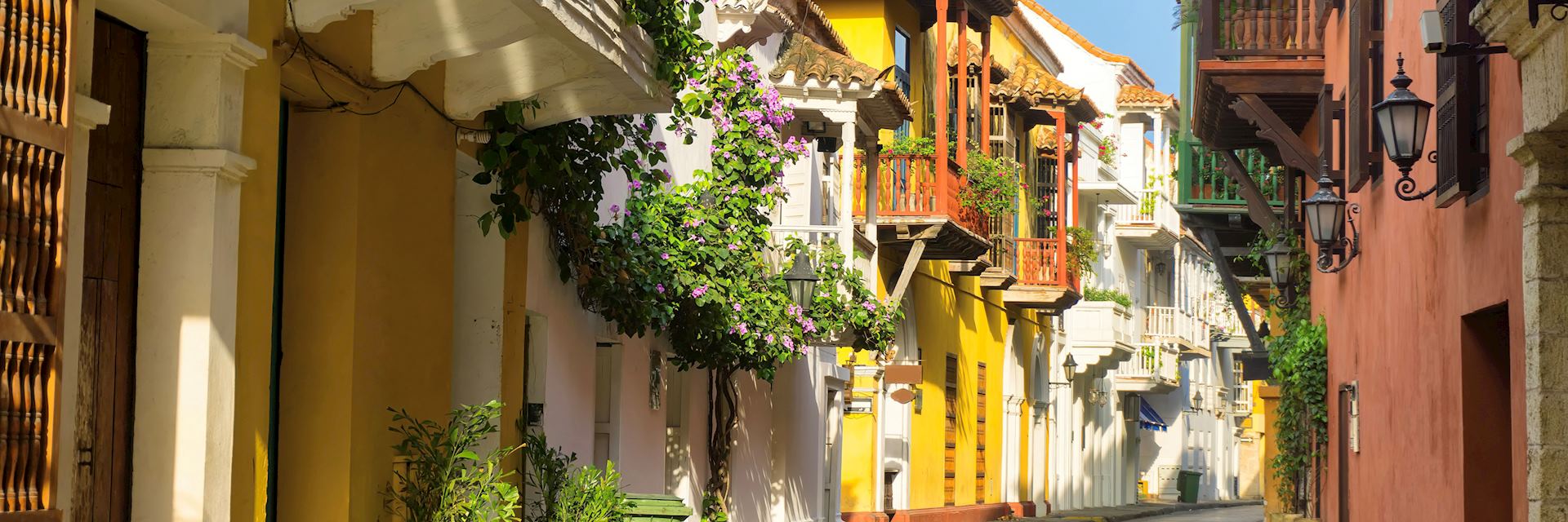 Colonial street in Cartagena