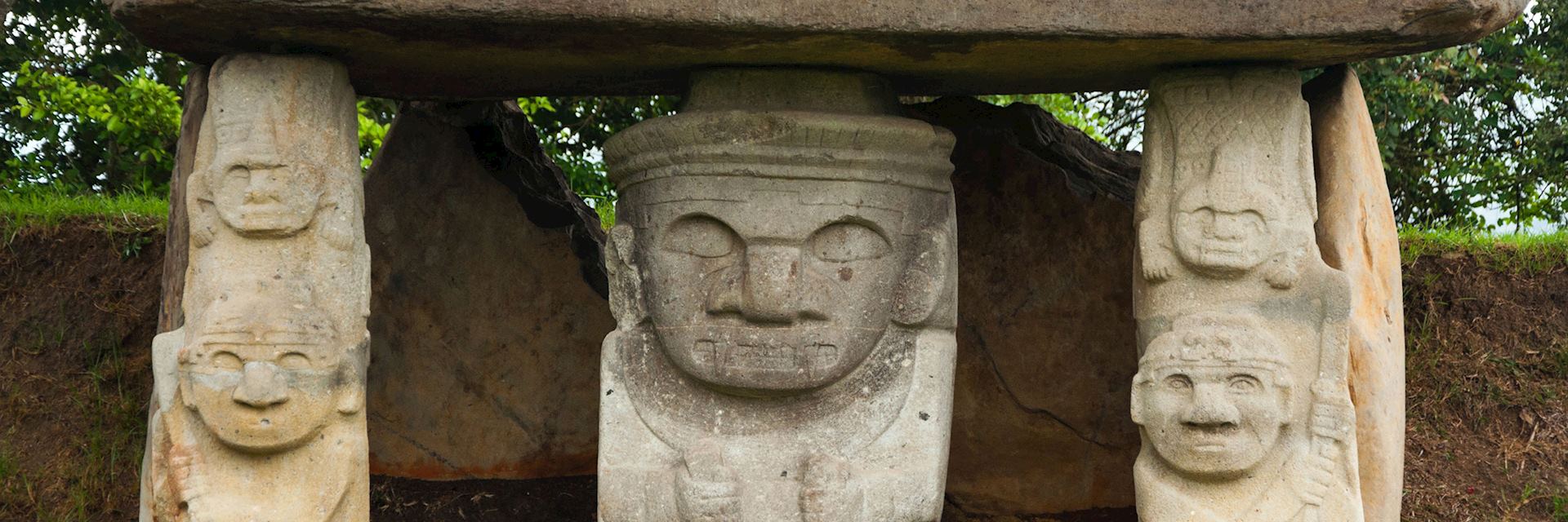 Stone statues at San Agustin