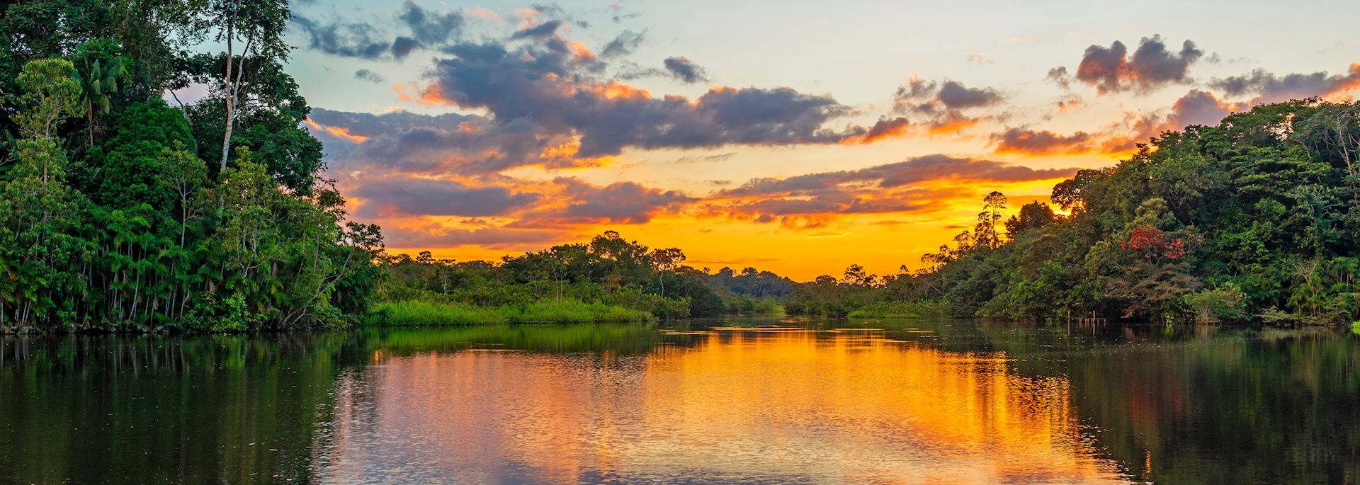 Sunset over the Amazon