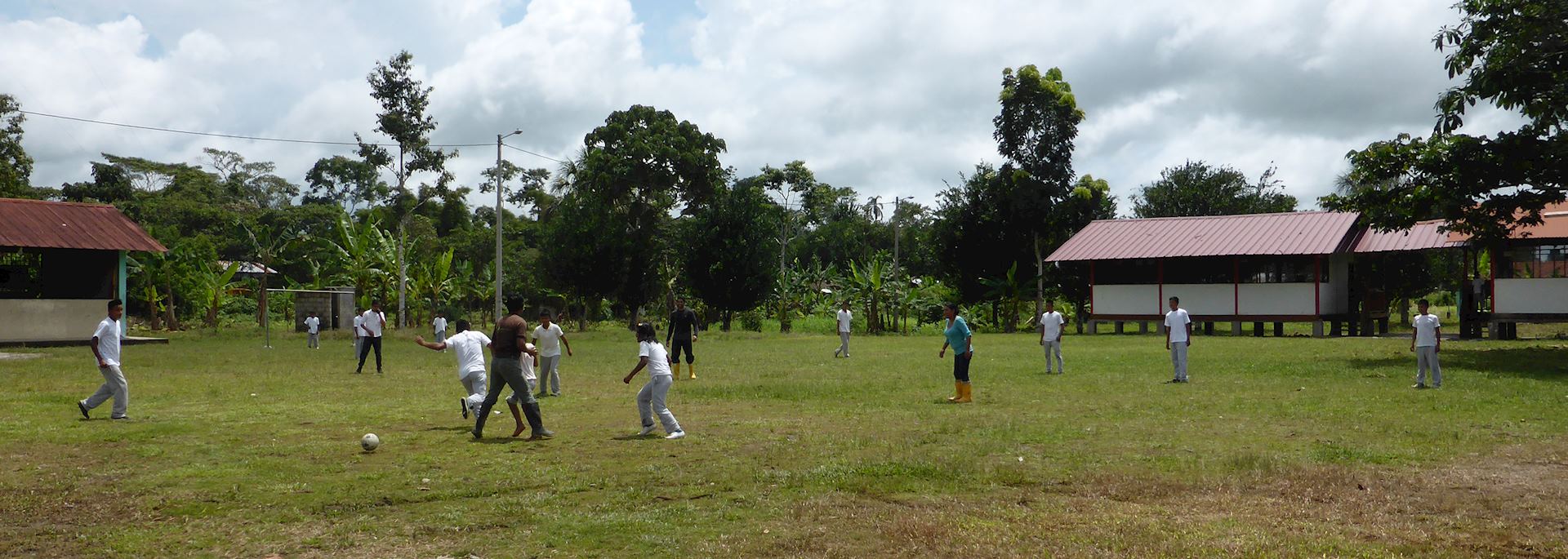 Bella Vista community playing football