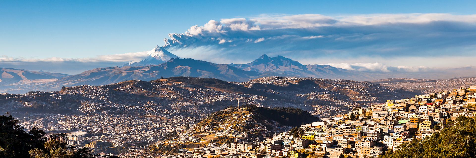 Quito with Cotopaxi Volcano in the background