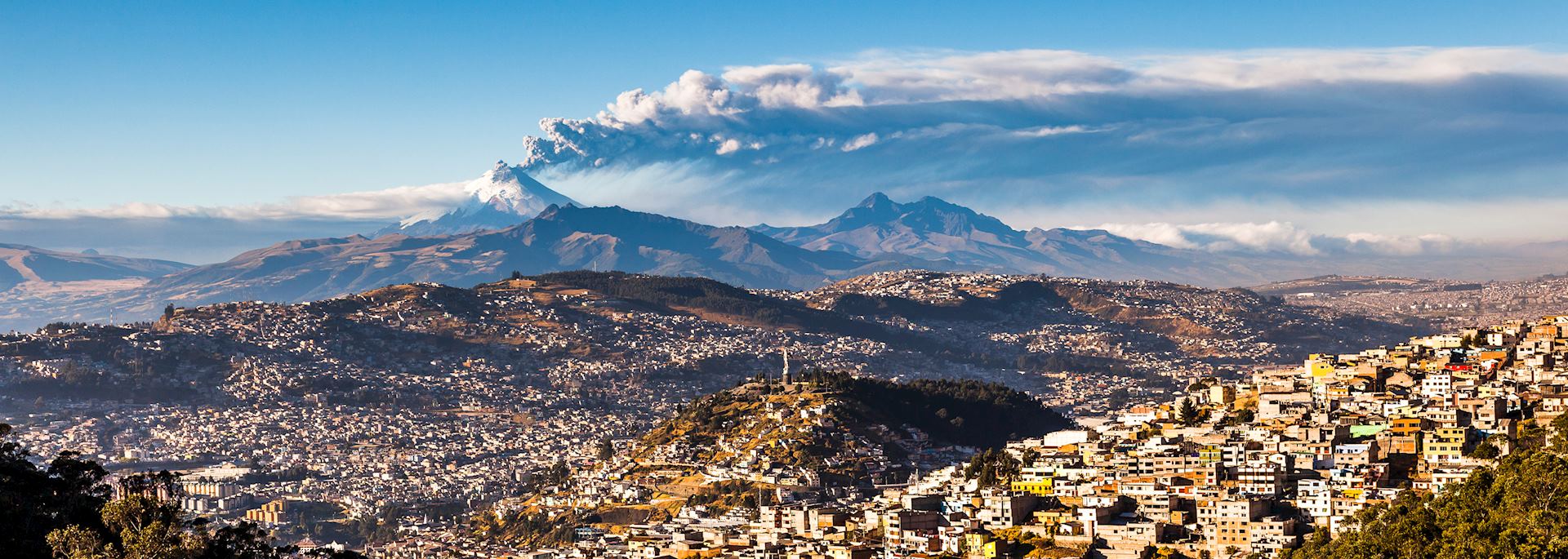 Quito with Cotopaxi Volcano in the background