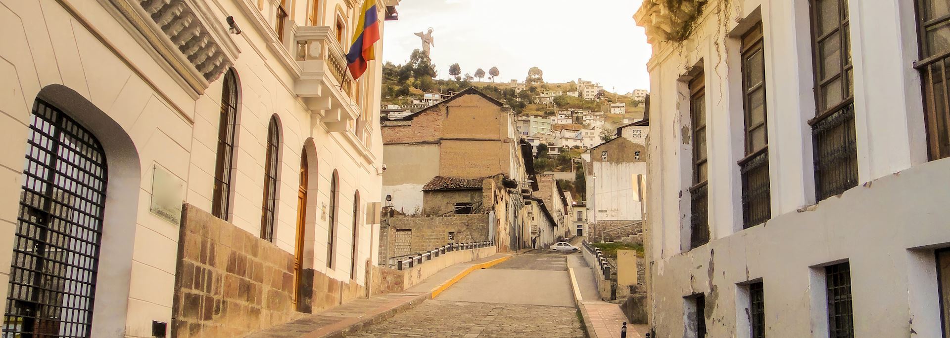 Cobbled street in Quito