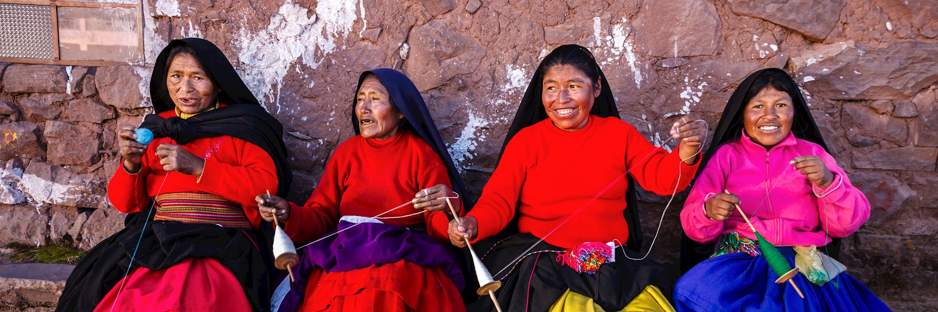 Women spinning wool on Taquile Island