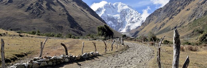The Salkantay Trail, with Salkantay Mountain in the background