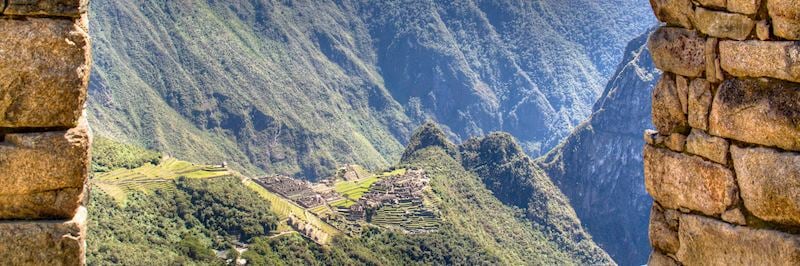 Machu Picchu seen through the Sun Gate