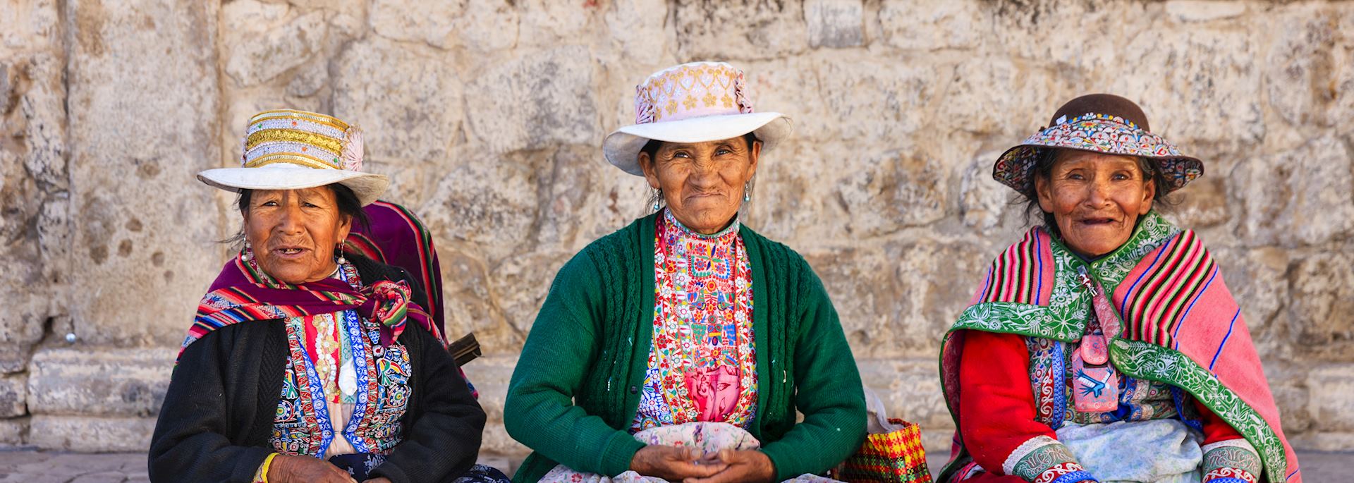 Peruvian women in national costume, Chivay
