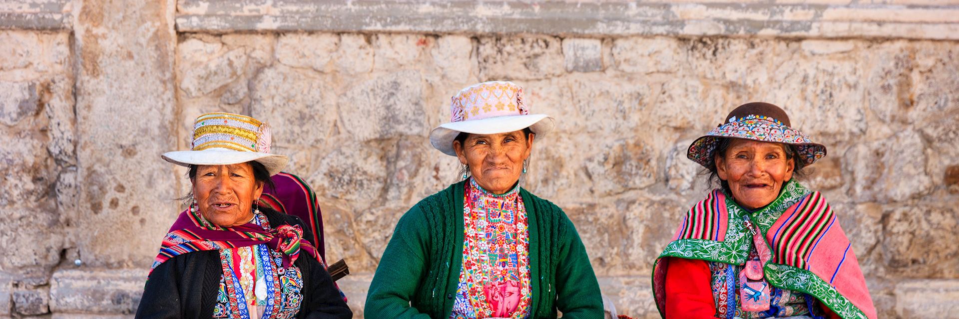 Peruvian women in national costume, Chivay