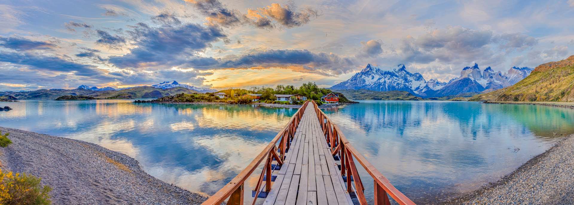 Lake Pehoe in Torres del Paine, Chile