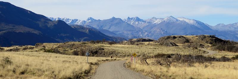 Road through Parque Patagonia in Chile