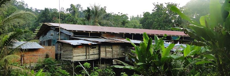 Iban longhouse, Lemanak River