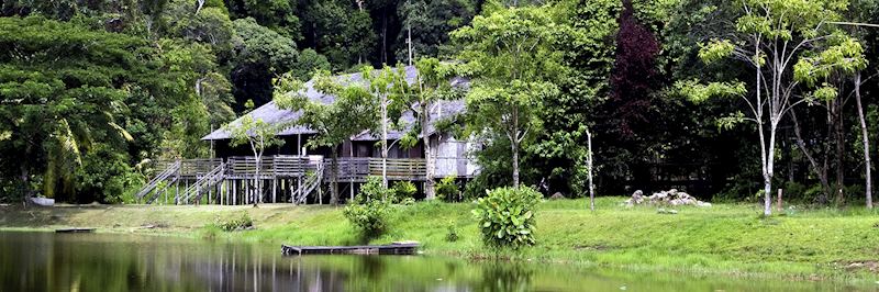 A tribal longhouse in Sarawak