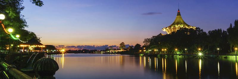 The Kuching waterfront at dawn