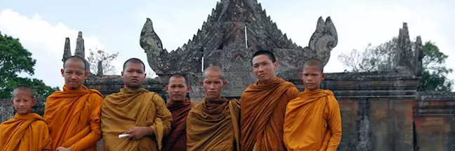 Buddhist monks at Preah Vihear