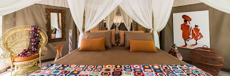 Bedroom at the Sandat Glamping Tents