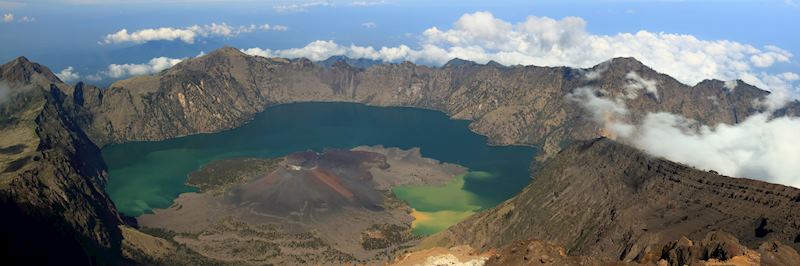 Mount Rinjani, whose peak dominates Lombok island