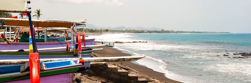 Traditional Indonesian boats in Lovina