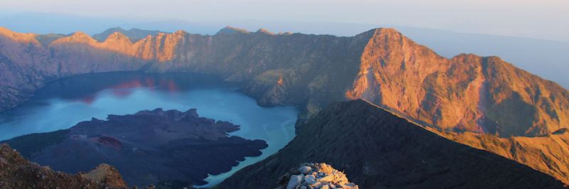 View from the summit of Mount Rinjani
