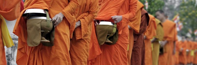 Monks receiving alms in Luang Prabang