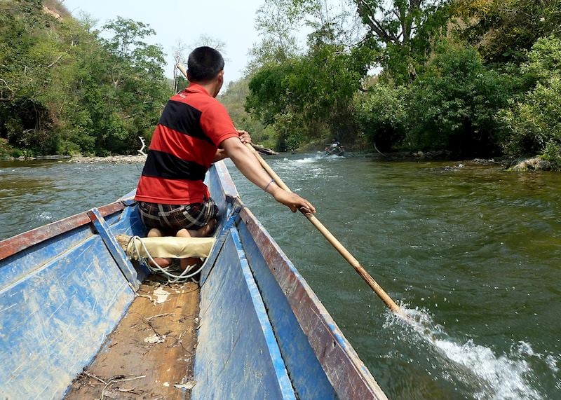 Longtail boat on the Nern River