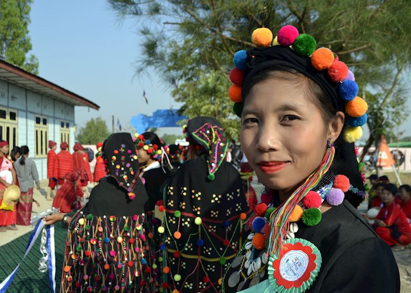 Burmese woman in traditional dress, Loikaw