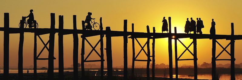 The U-Bein Bridge at sunset