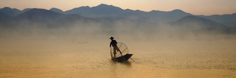 A fisherman on Inle Lake