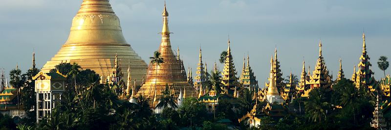 Shwedagon Pagoda high above Yangon’s sprawling skyline